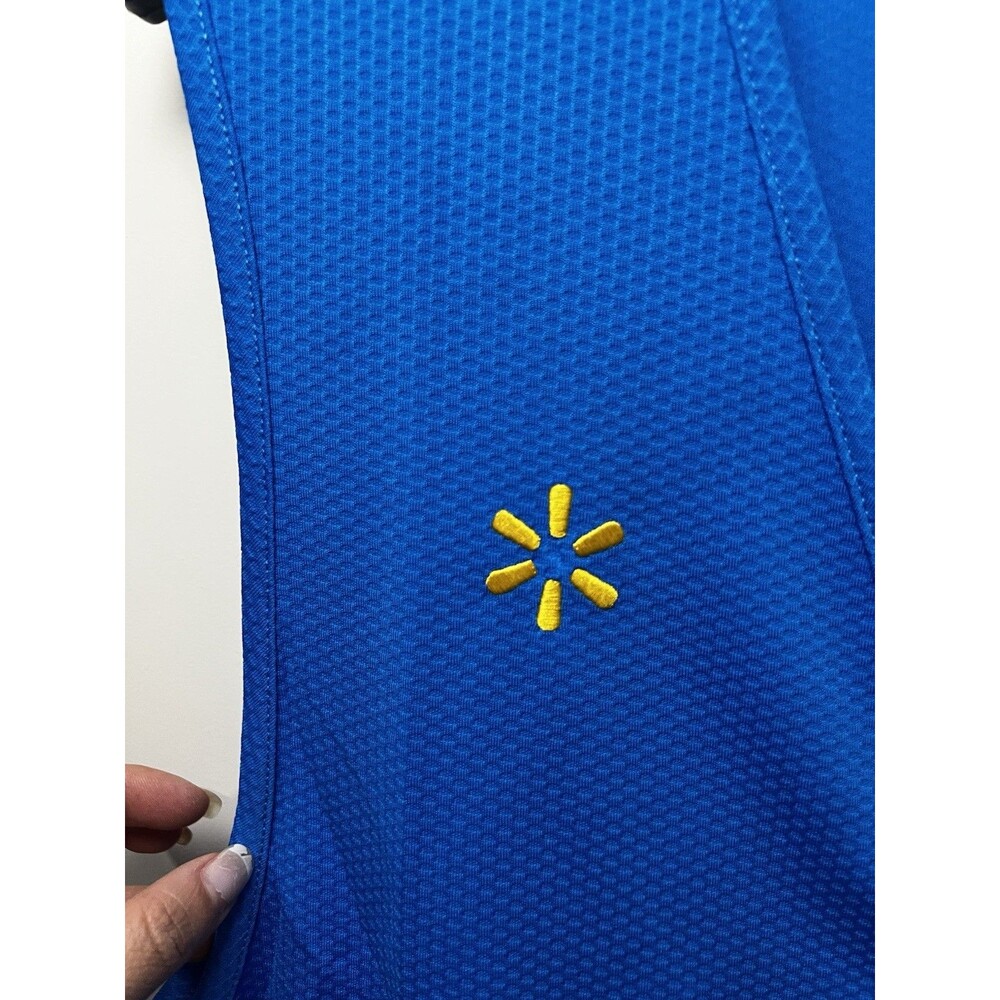 Walmart Employee Vest Men’s Medium 38/40 Blue Zip Up Embroidered Logo Pockets - Picture 4 of 14